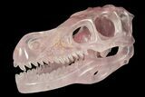 Carved Rose Quartz Dinosaur Skull - Roar! #227043-3